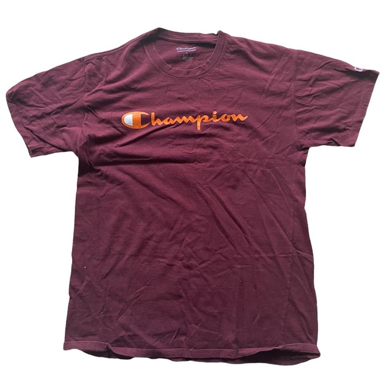 Champion t shirt burgundy best sale