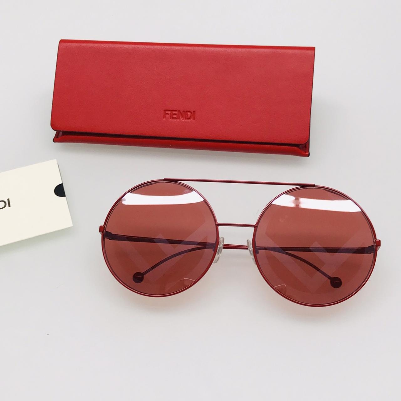 Fendi FF0343 Fendirama Sunglasses In Metal Red