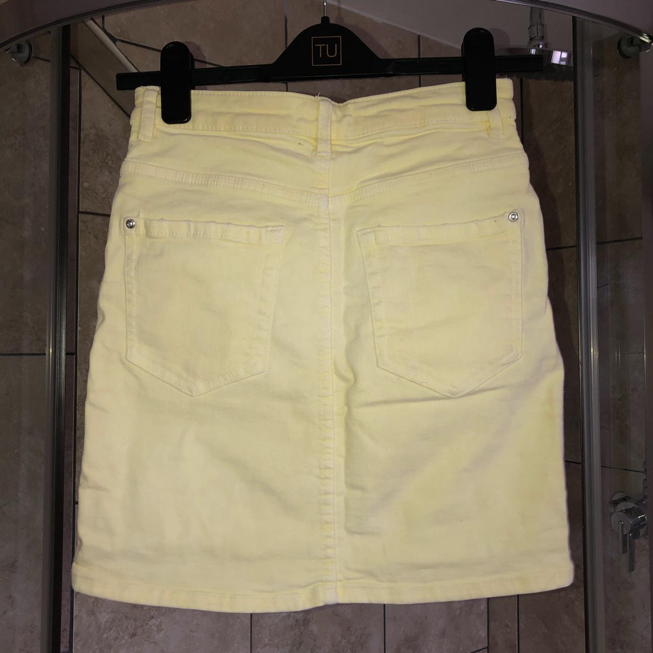 Pastel yellow shop denim skirt