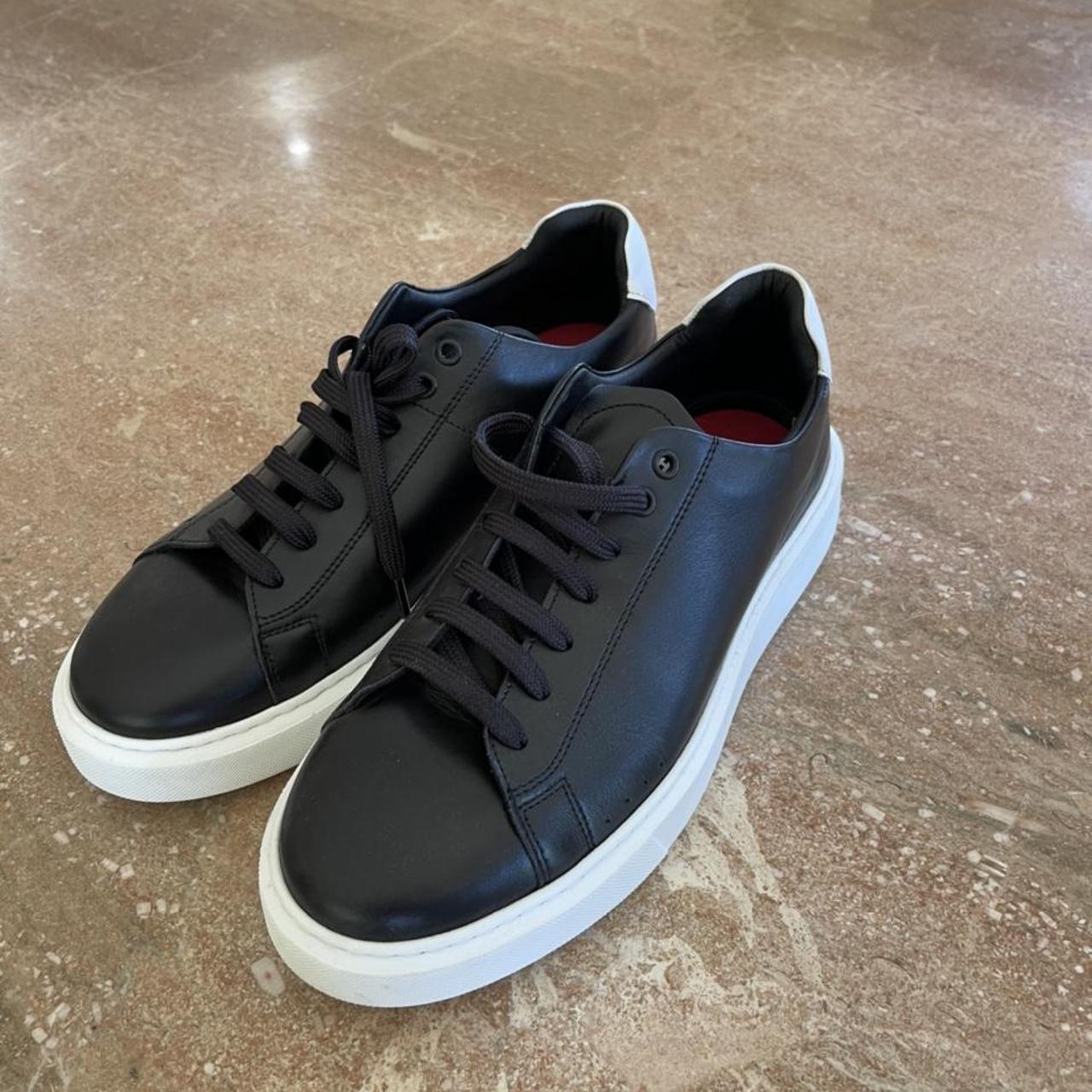 Hugo Boss Sneakers Black Leather Trainers Rubber... - Depop