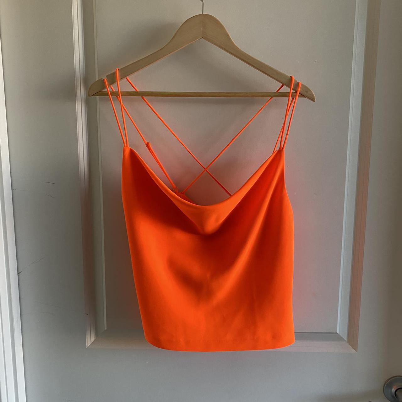 neon orange top zara
