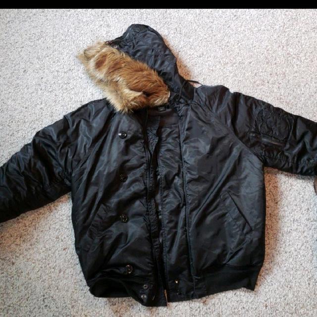 Yeezy Season 1 Faux Fur Bomber Jacket. Black hood....