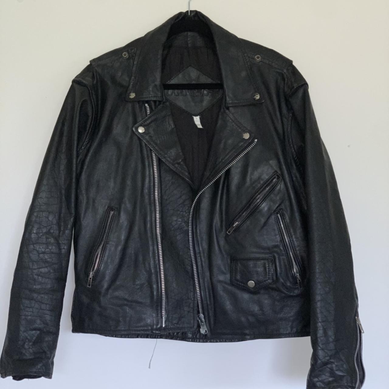 Vintage MCR Leather Biker Jacket (L) - Depop