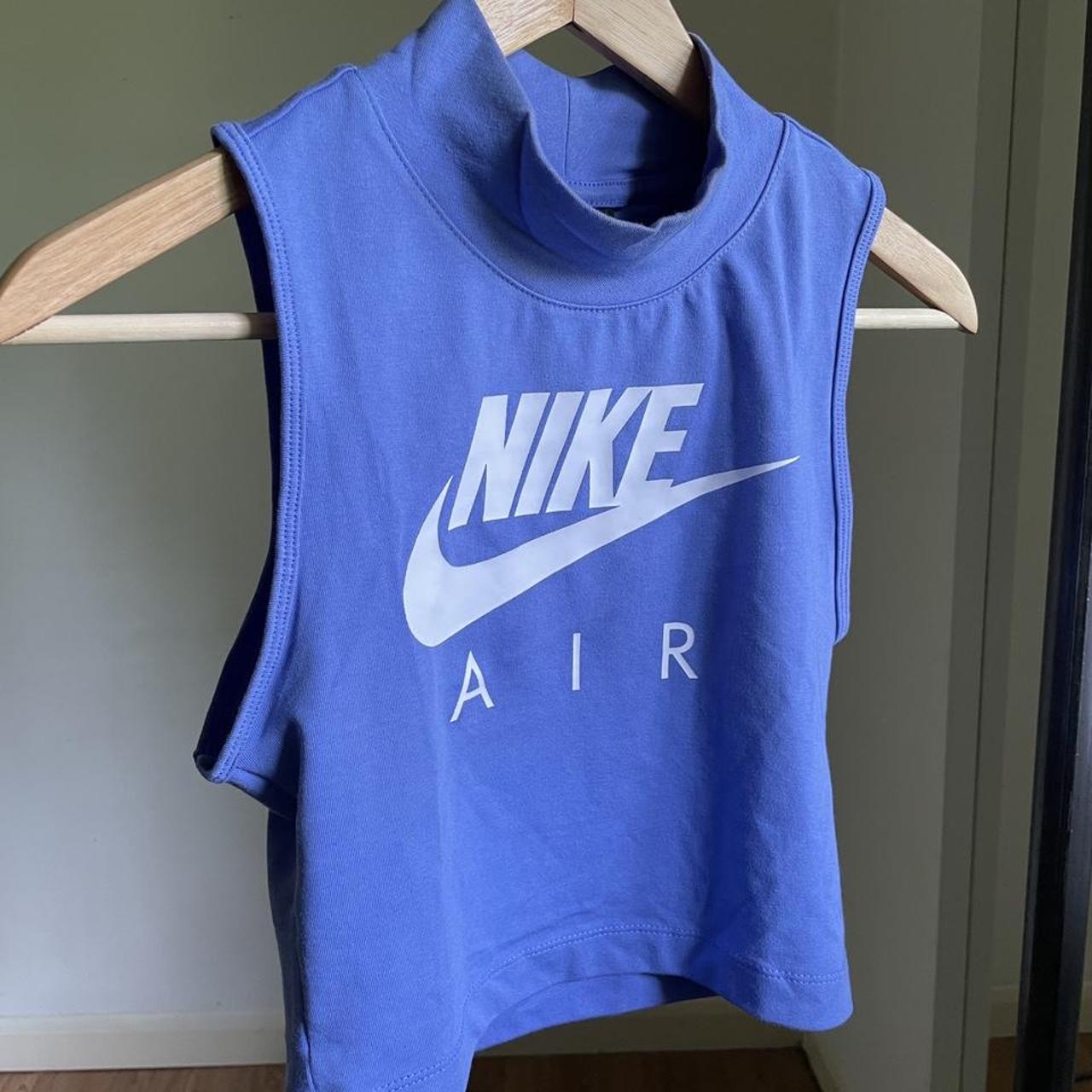 Nike high neck crop top Colour is as seen in the... Depop