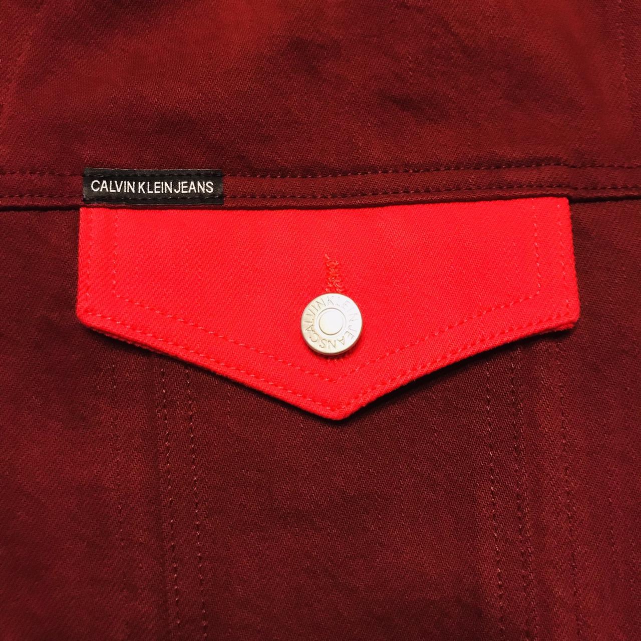 Brand new rare Calvin Klein color block denim jacket - Depop