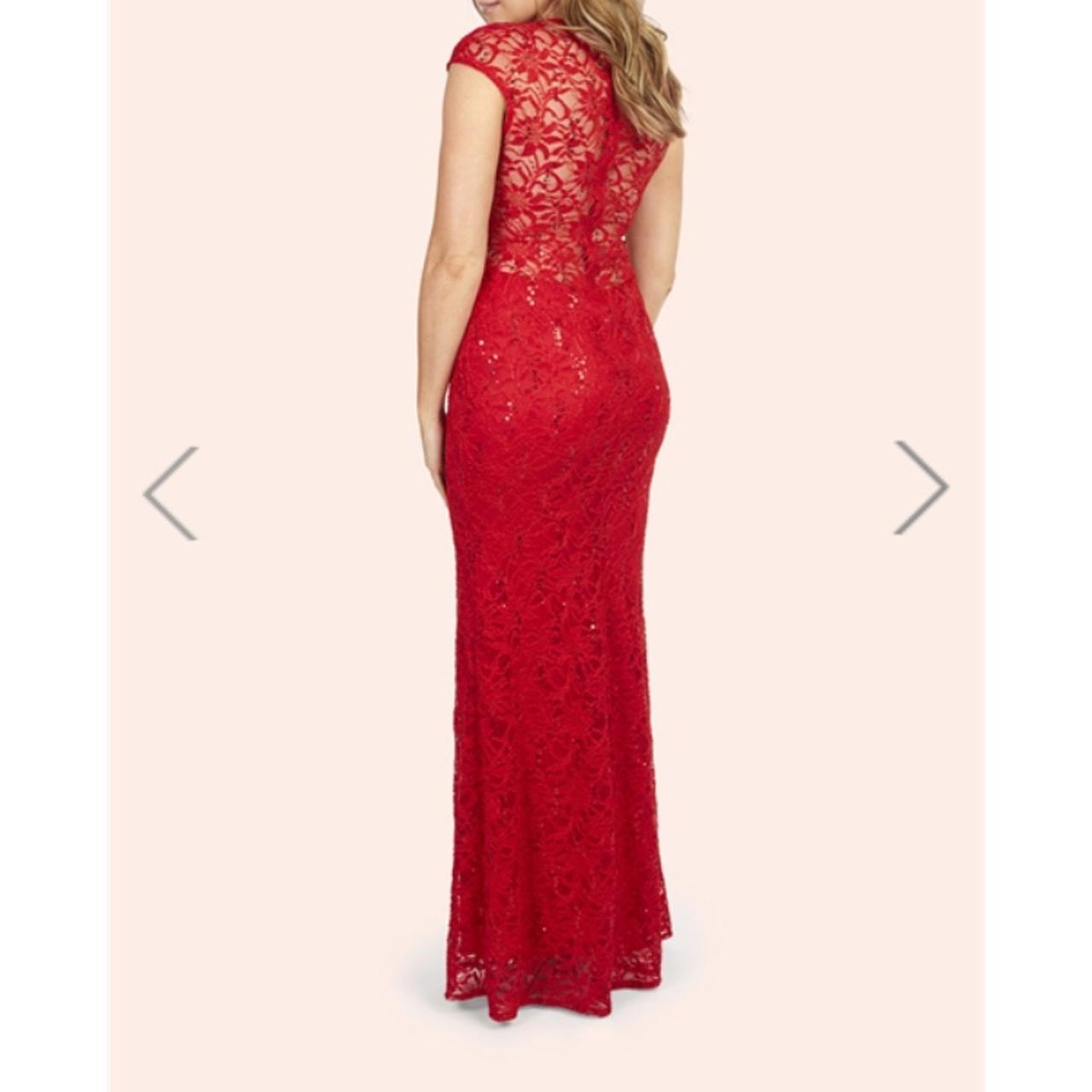 JESSICA WRIGHT red sequin lace maxi/evening Depop