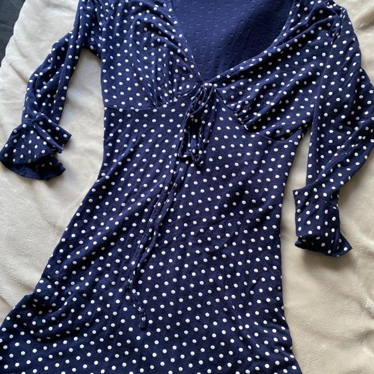 Missguided blue polka dot dress best sale