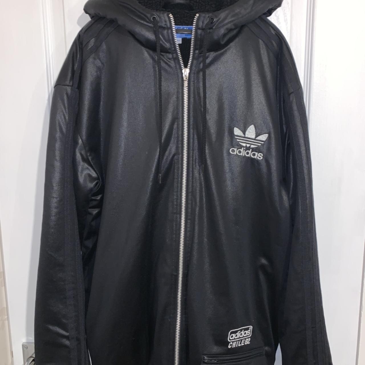 Adidas Originals Men's Black and Silver Jacket | Depop