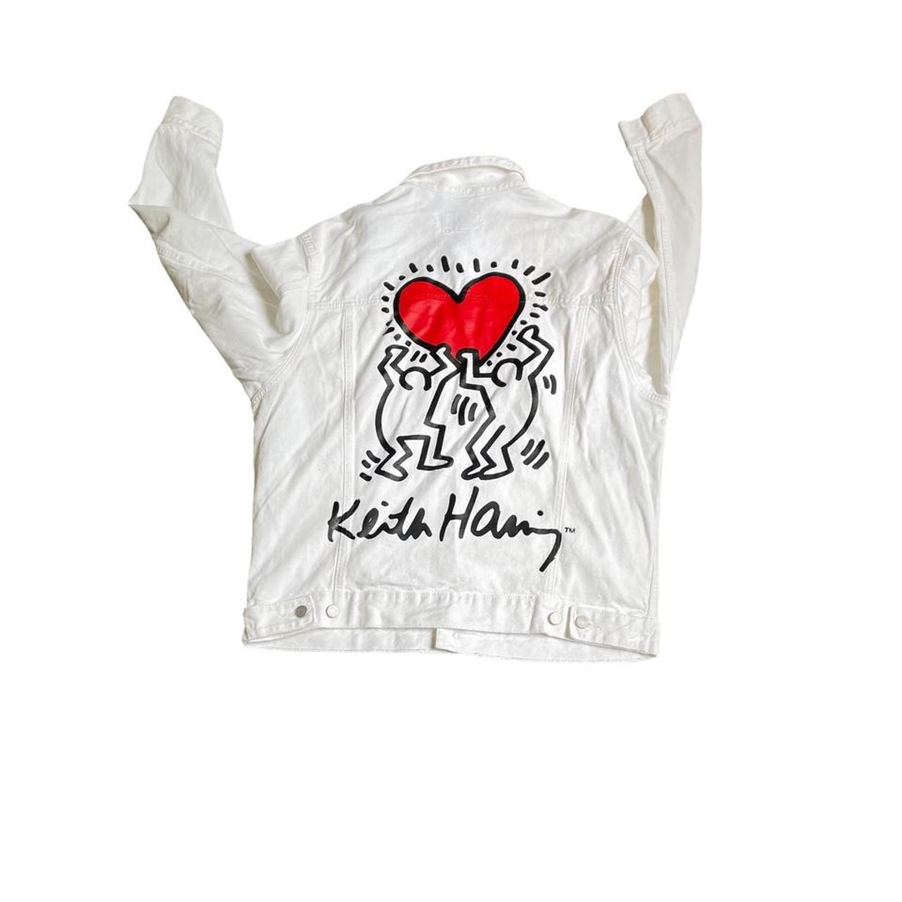 Painted Denim Keith Haring Denim Jacket 00's Light Blue Custom