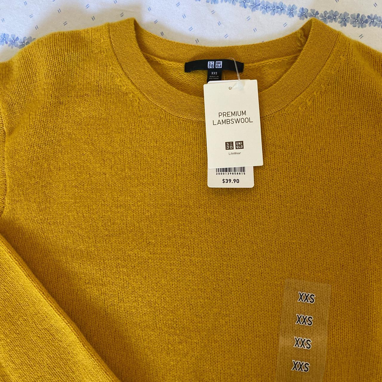 Warm mustard yellow lambs wool sweater from Uniqlo.... - Depop