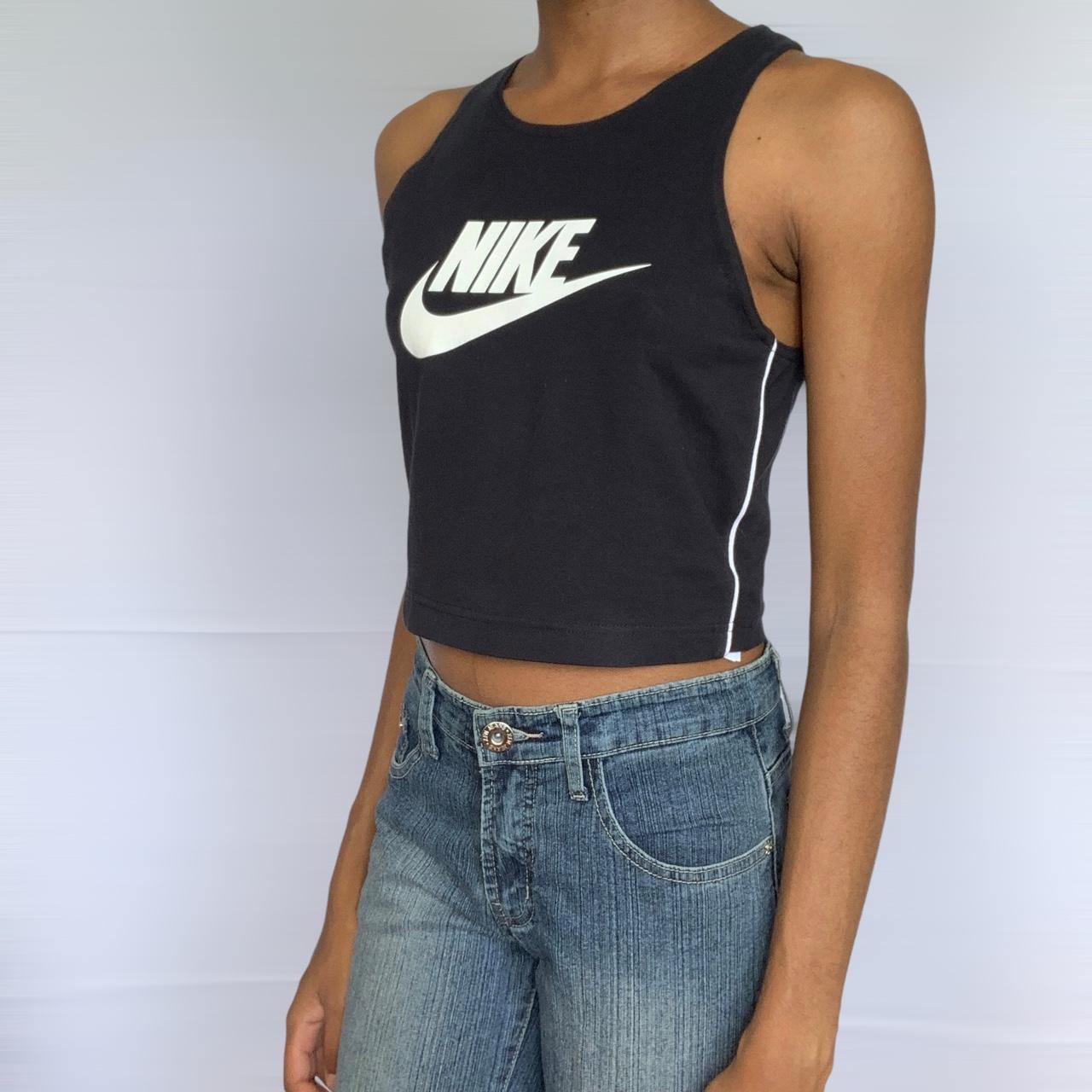 Nike Women's Black and White Vest | Depop