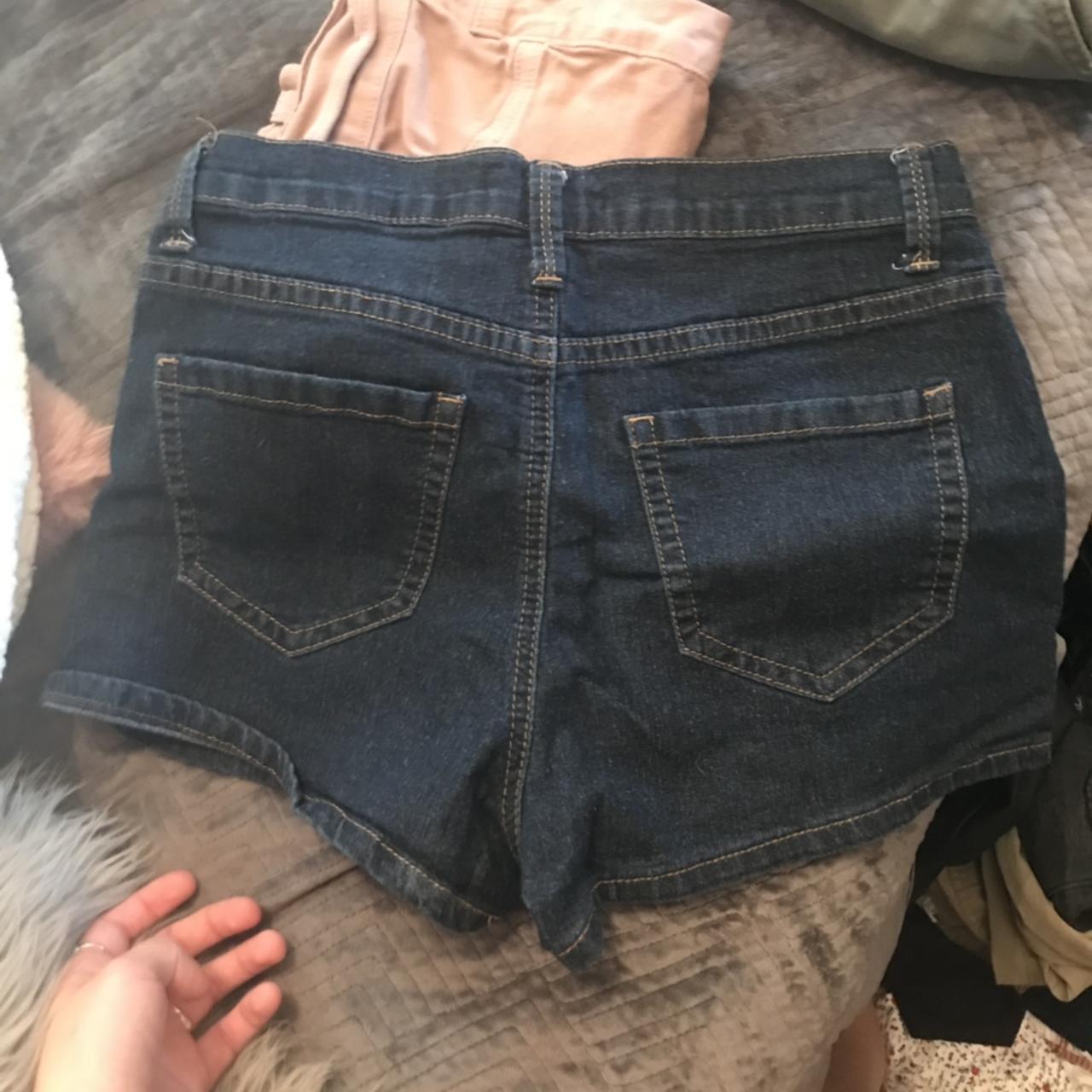 High wasted jean shorts/Dark wash/Super soft and... Depop