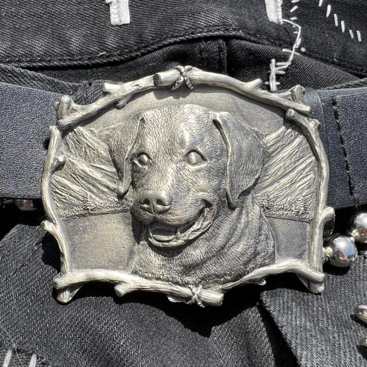 VINTAGE LAB DOG BREED BELT BUCKLE Depop