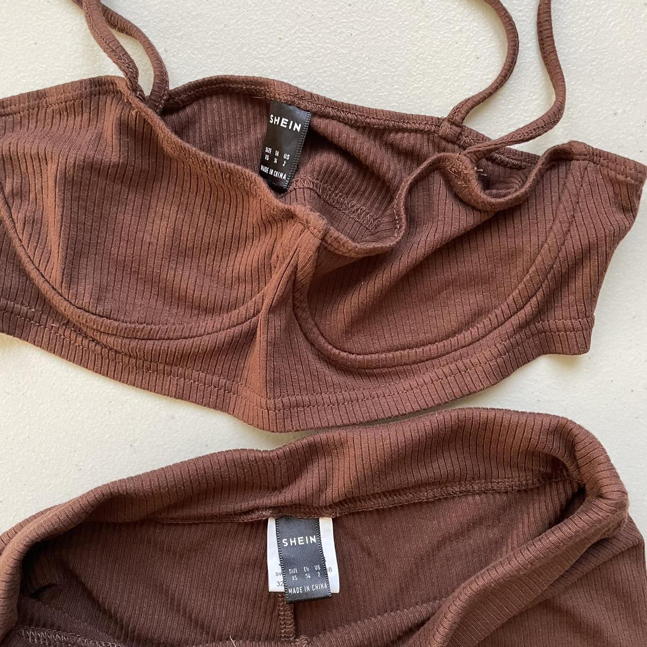 SHEIN brown two piece, super cute, never worn! FREE... Depop