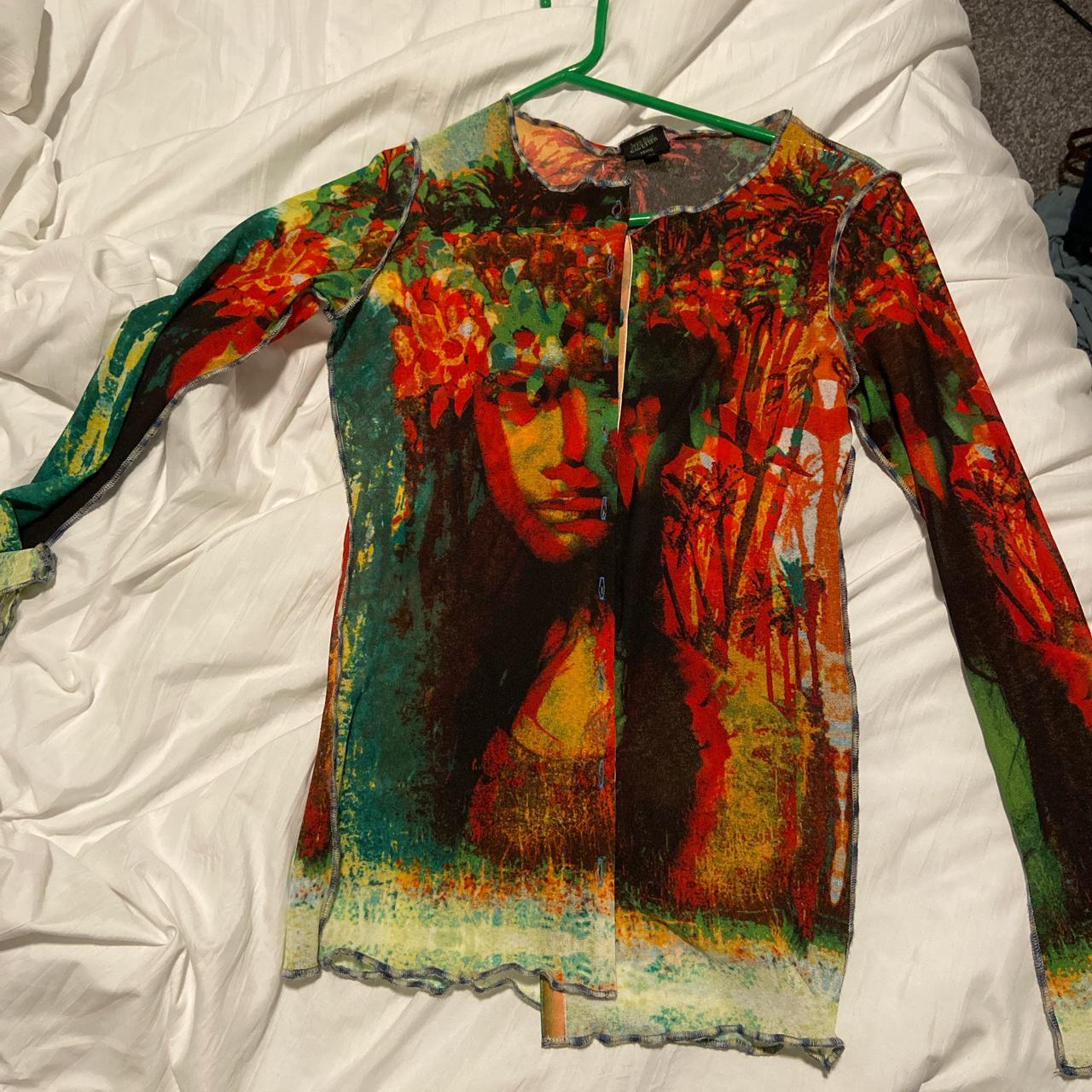 Jean Paul Gaultier ss2000 psychedelic button up...