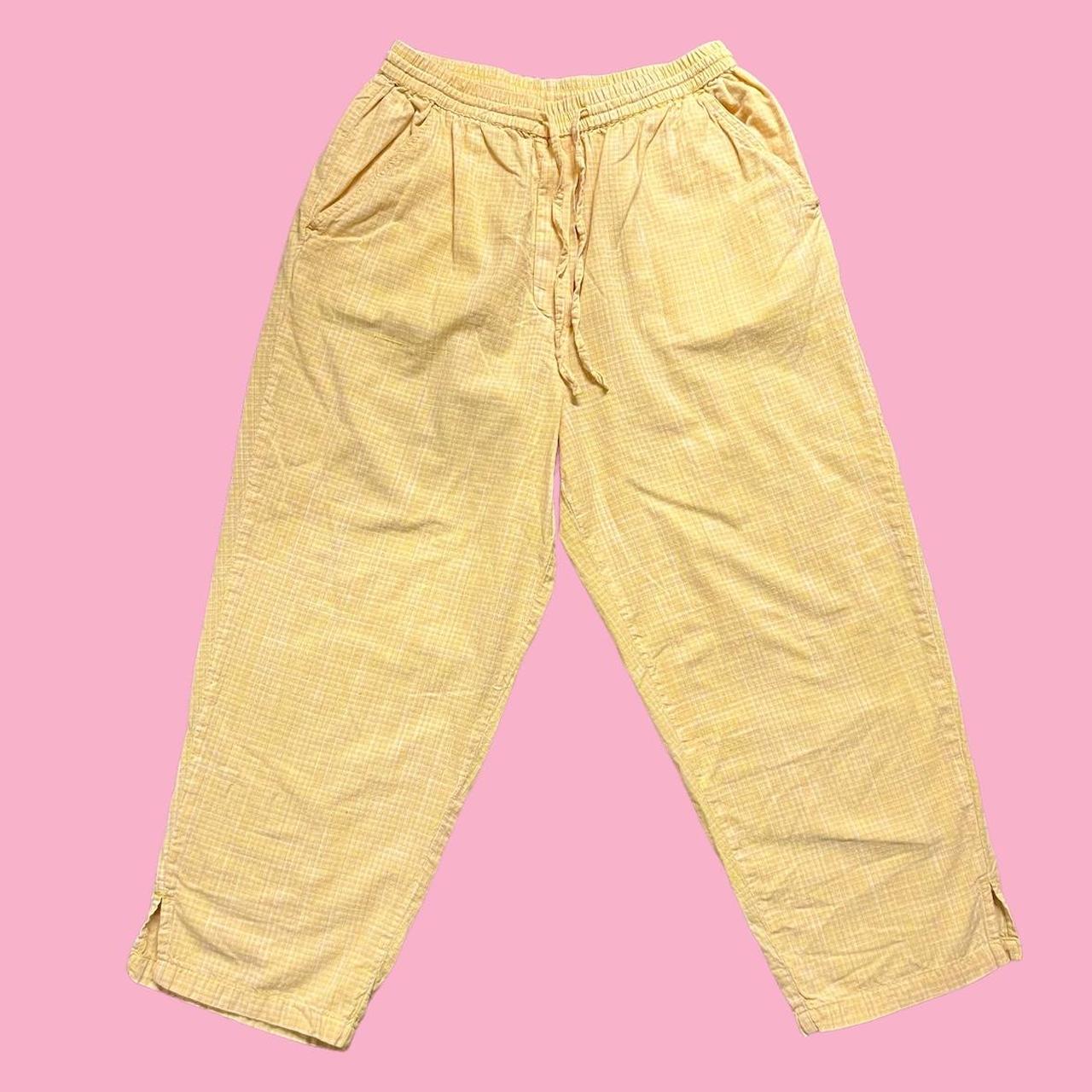 90s plaid picnic pants , Adorable vintage 90s yellow