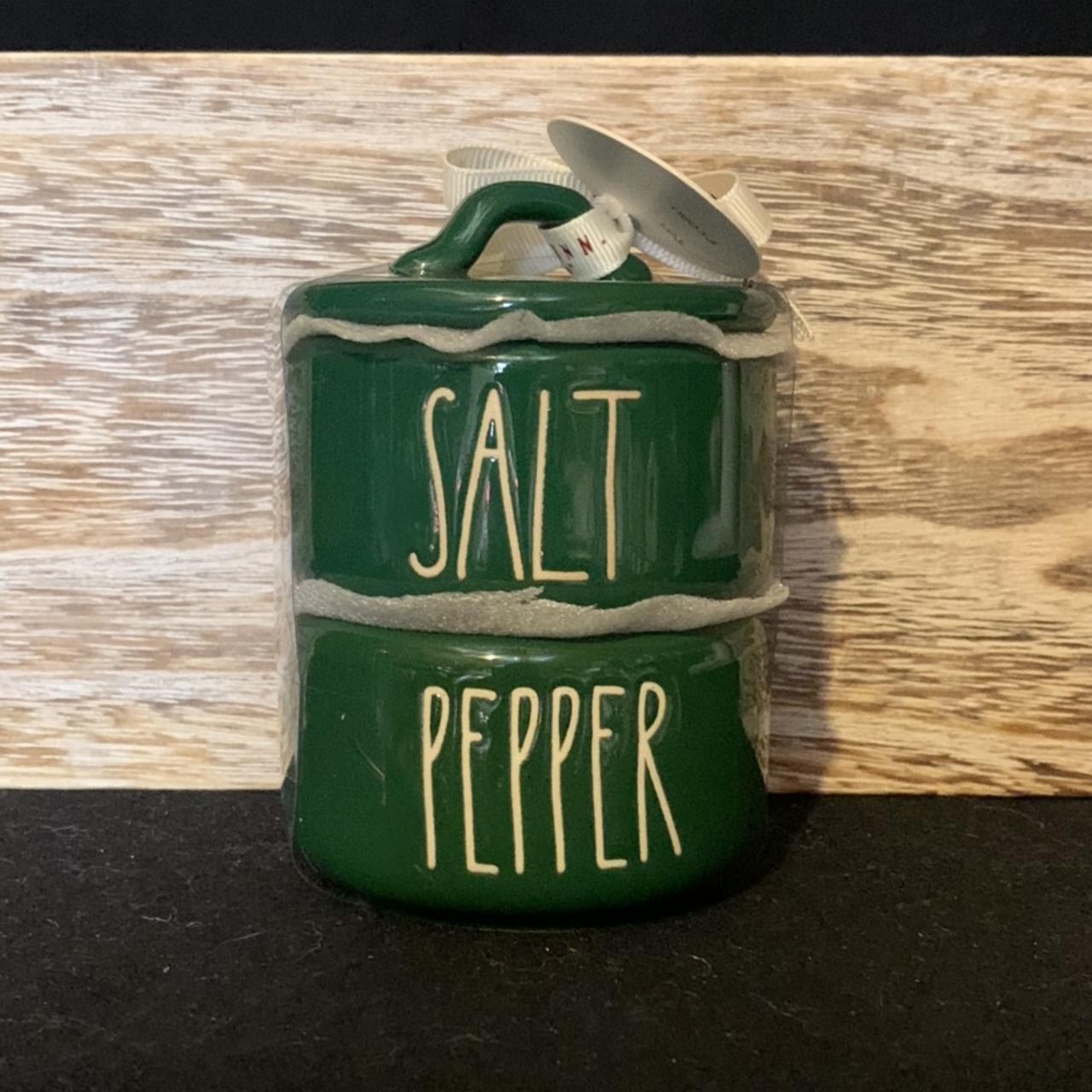 Rae dunn red green salt and hotsell pepper stacker