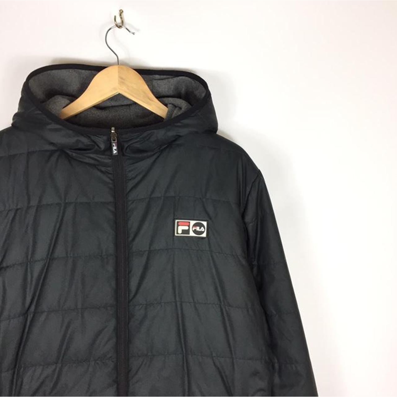 fila black reversible puffer jacket