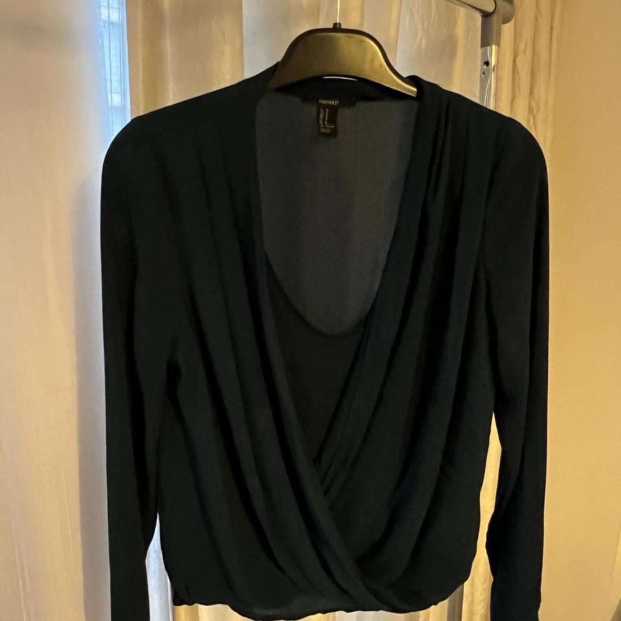 Green cowl neck blouse from forever 21 U.K. Size M... - Depop