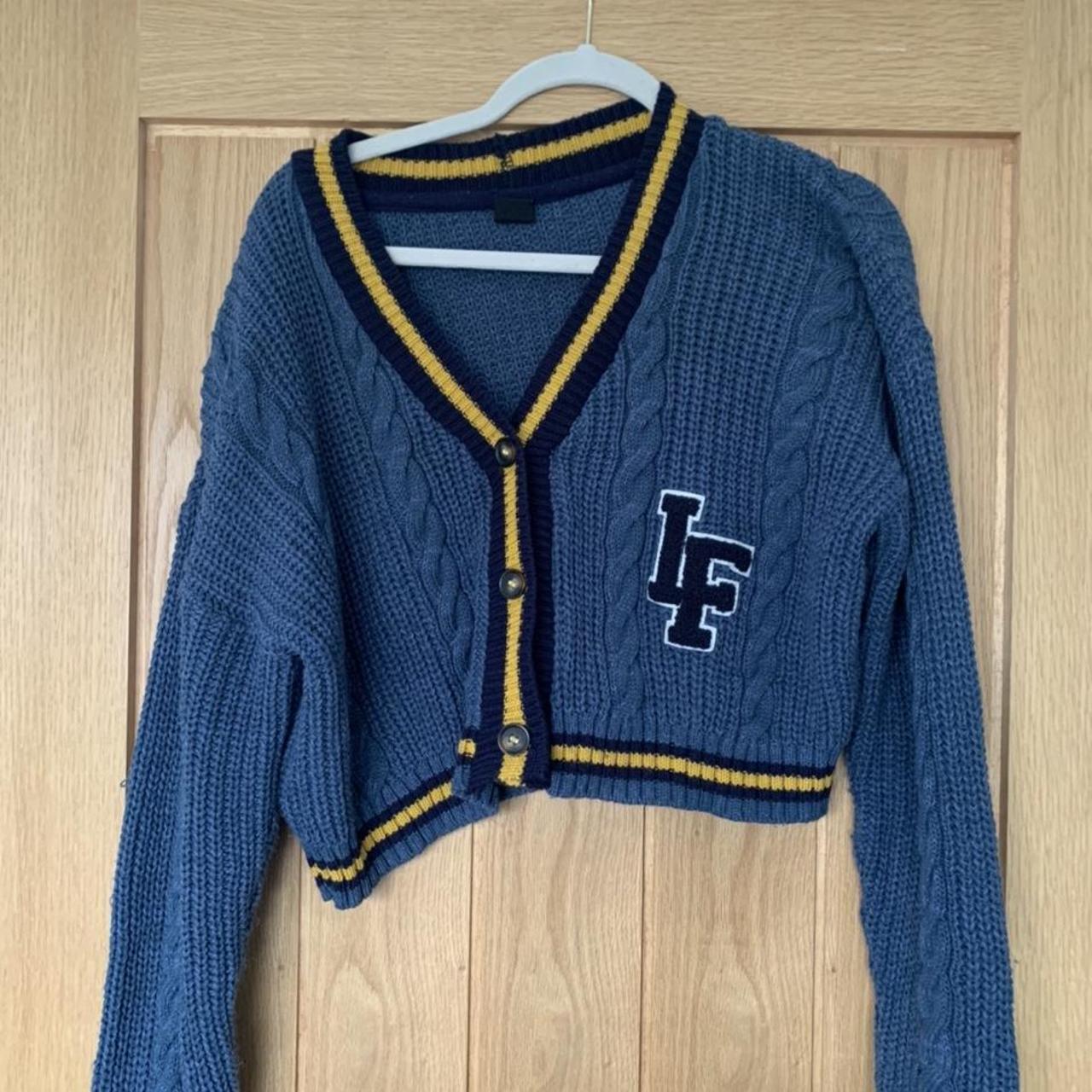 Urban outfitters preppy cricket style cardigan size... - Depop