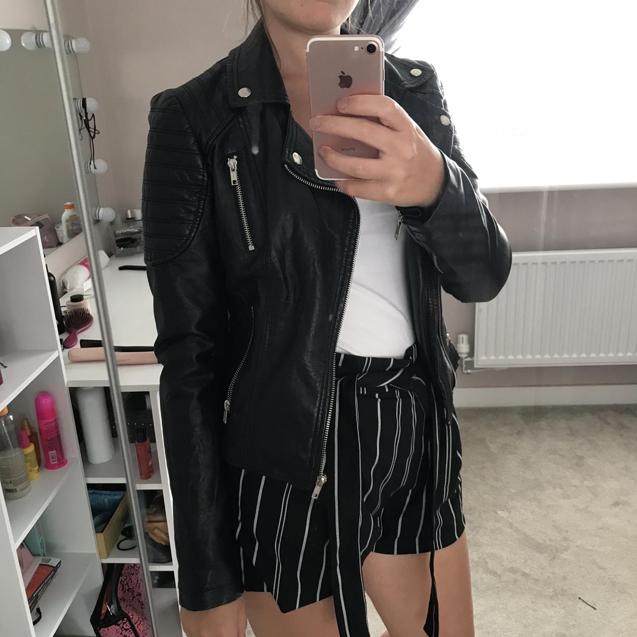 miss selfridge black leather jacket