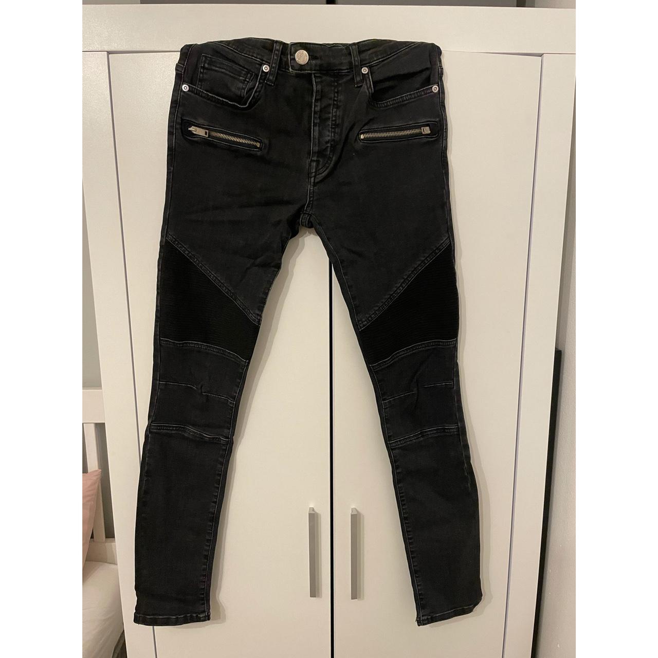 zara black biker jeans