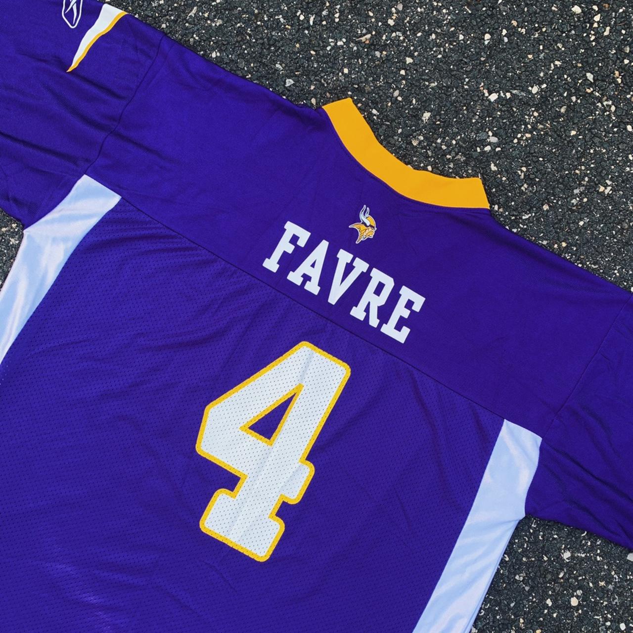 Reebok Brett Favre Minnesota Vikings Jersey T Shirt - Depop