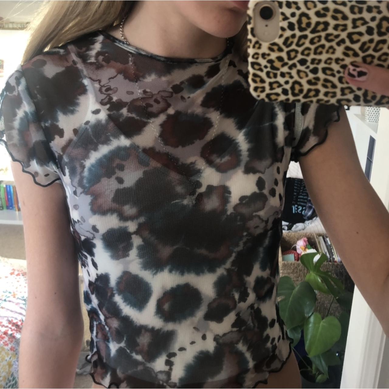 Topshop lettuce hem mesh tie dye top- NEVER