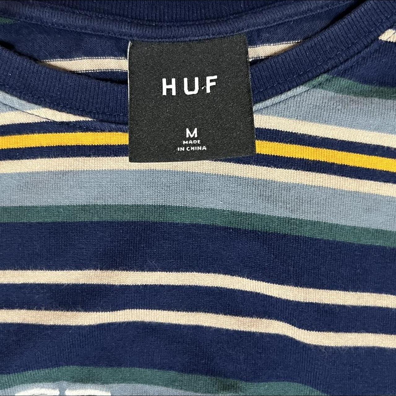 Huf Striped long sleeve Size- M Pre loved Really... - Depop