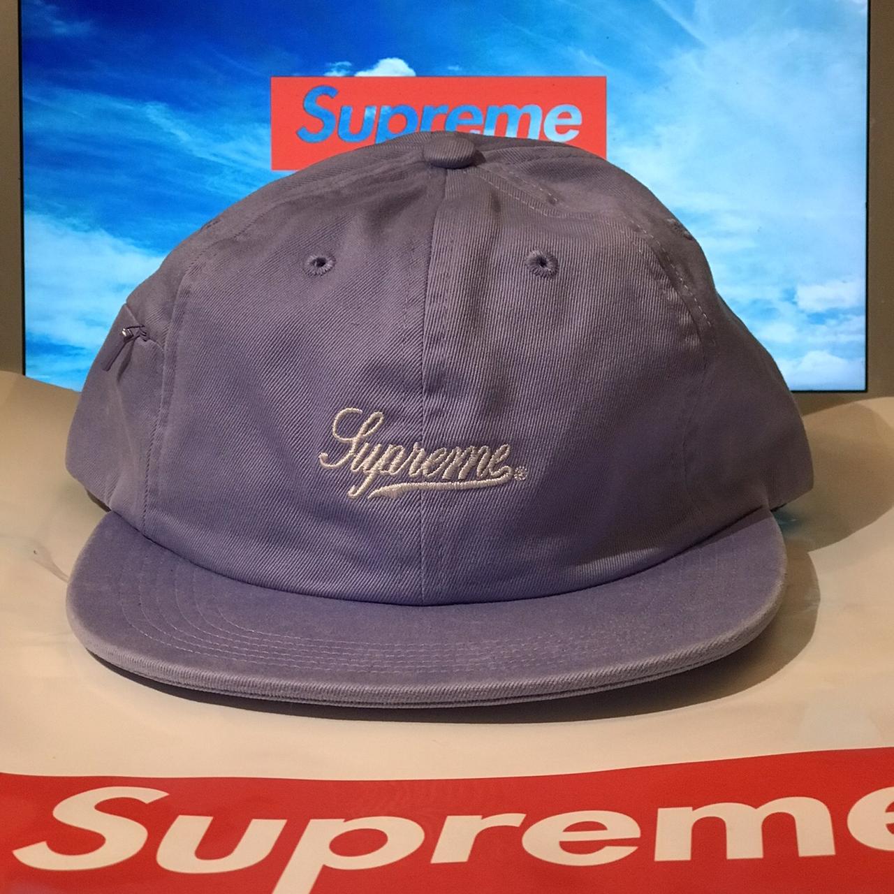 SS18 Supreme Script 6 Panel Hat w/ Side Pocket , -...