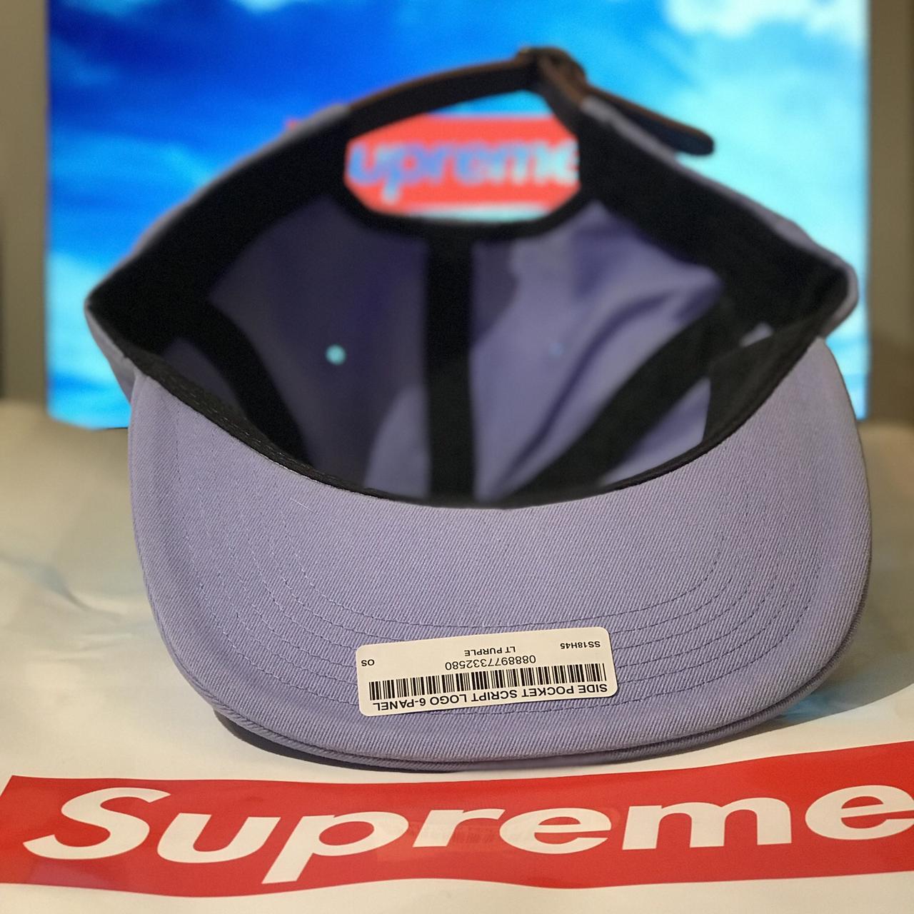 SS18 Supreme Script 6 Panel Hat w/ Side Pocket , -...