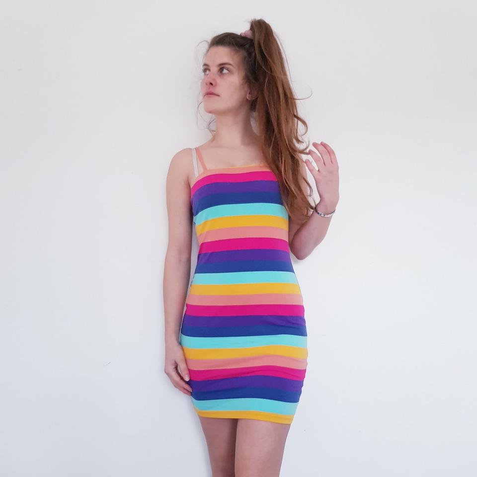 Rainbow best sale dress bodycon