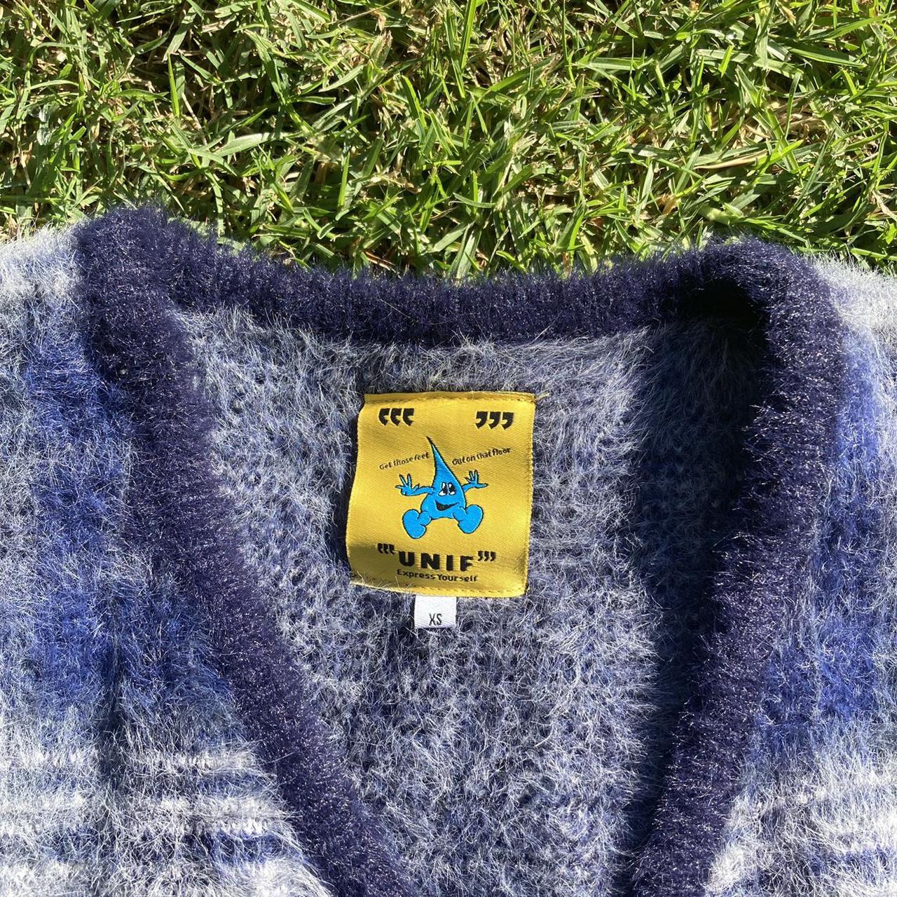 blue unif cardigan