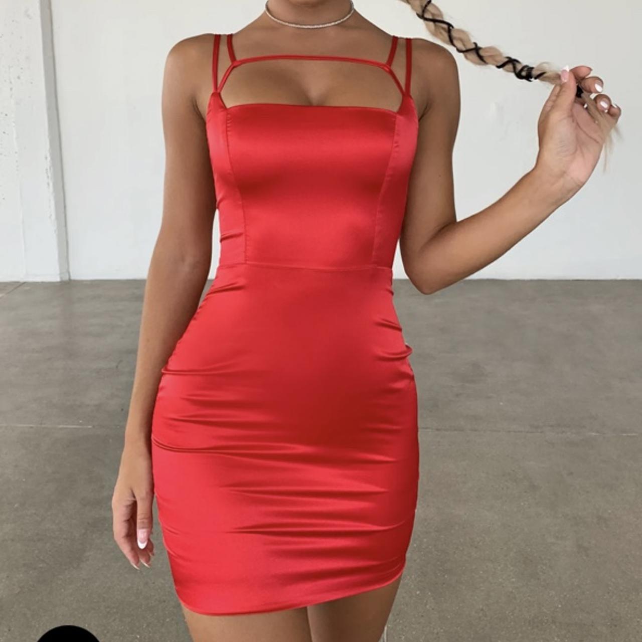 OH POLLY RUN THE SHOW, CUT OUT SATIN MINI DRESS