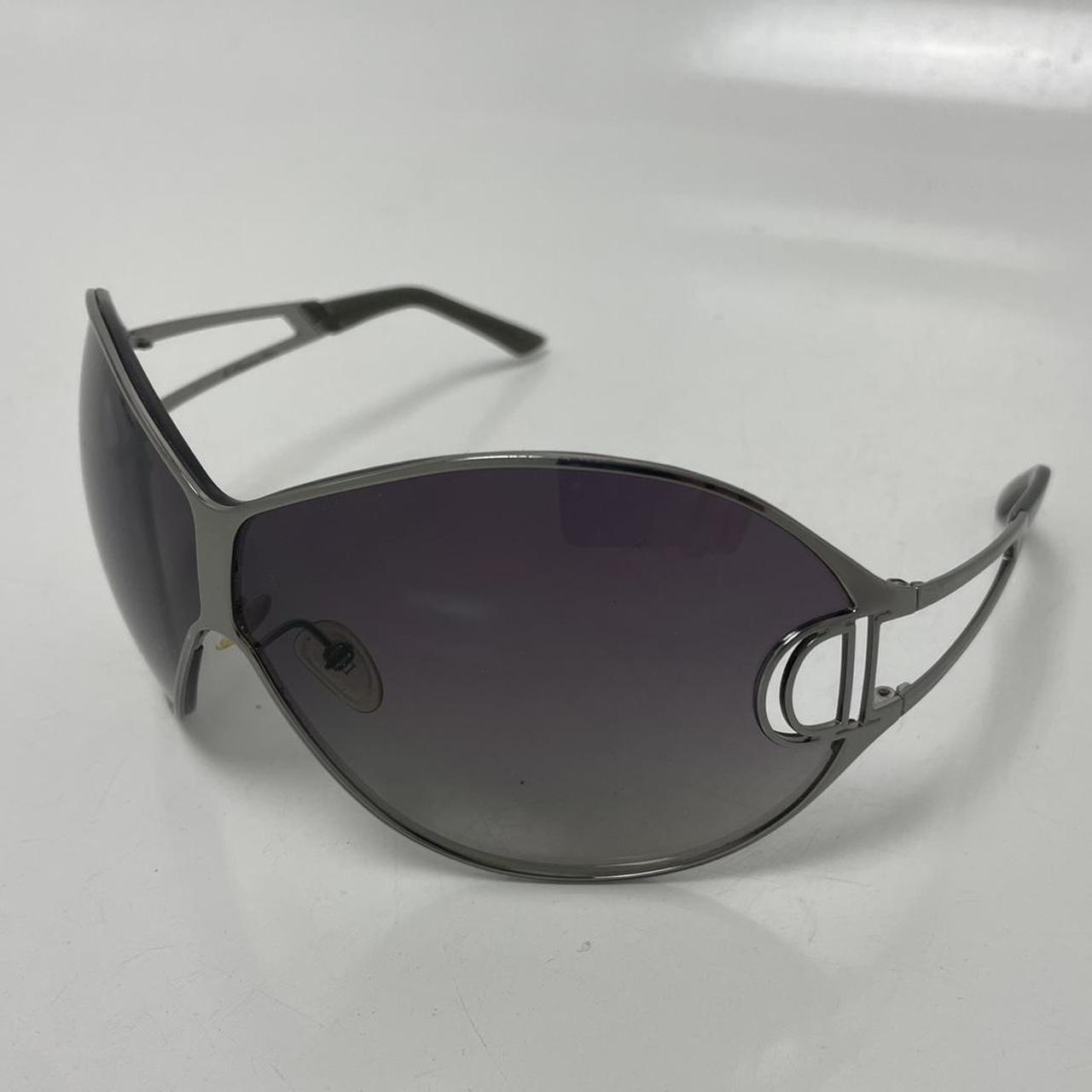 DIOR vintage ski sunglasses in metallic grey and... - Depop