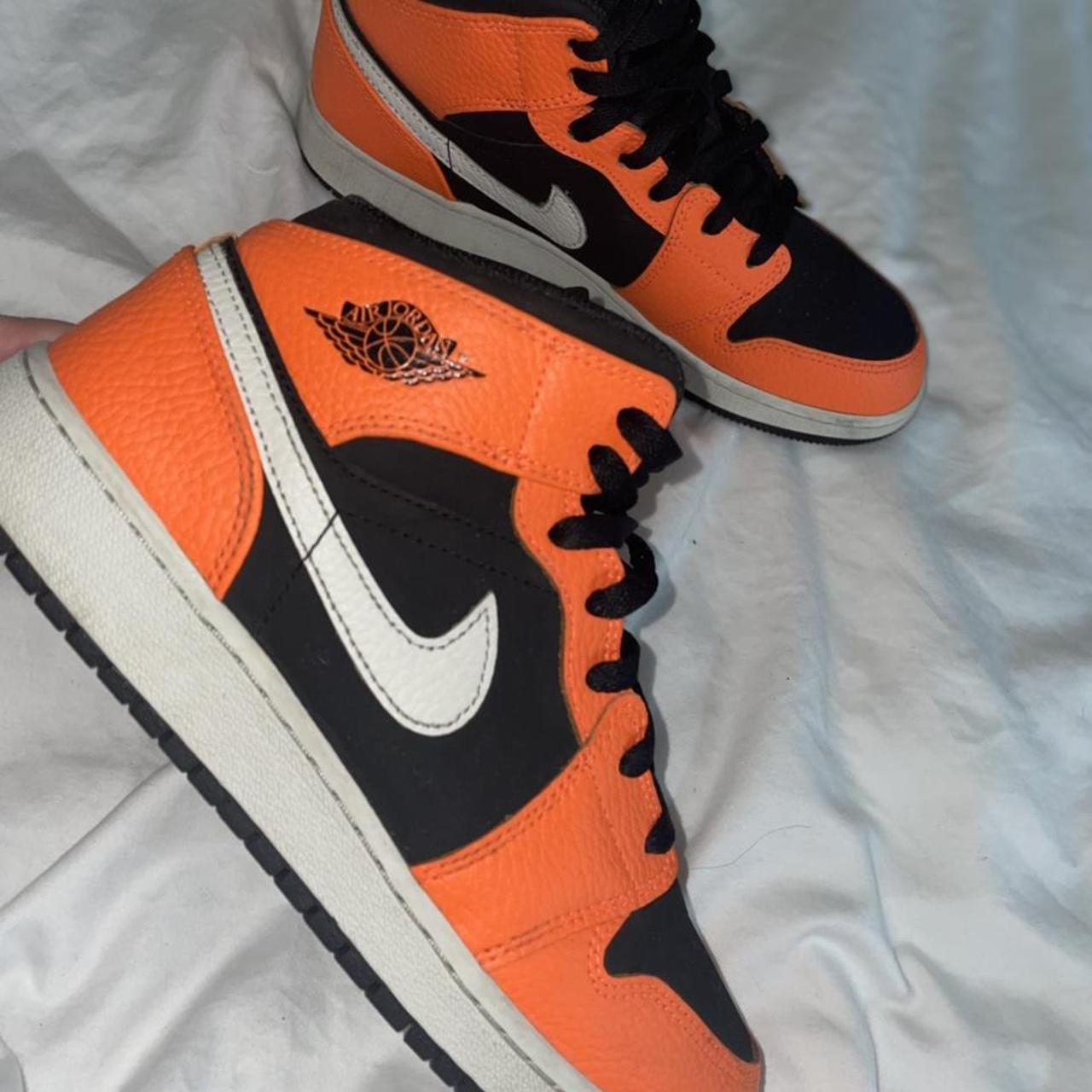 Orange and Black Mid Jordan 1’s🤎 Used - but very... - Depop