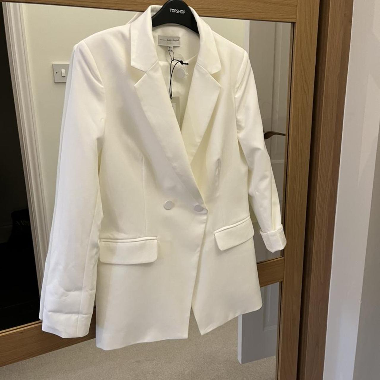 Never Fully Dressed Women's White Jacket Depop