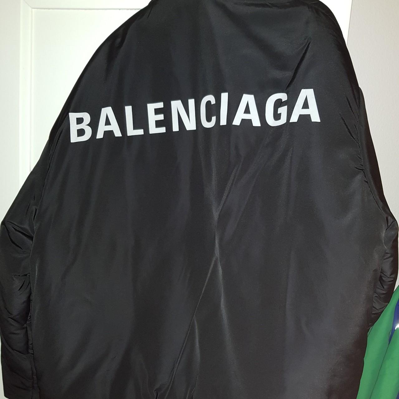 Balenciaga Black Sporty B Hooded Puffer Jacket for Men