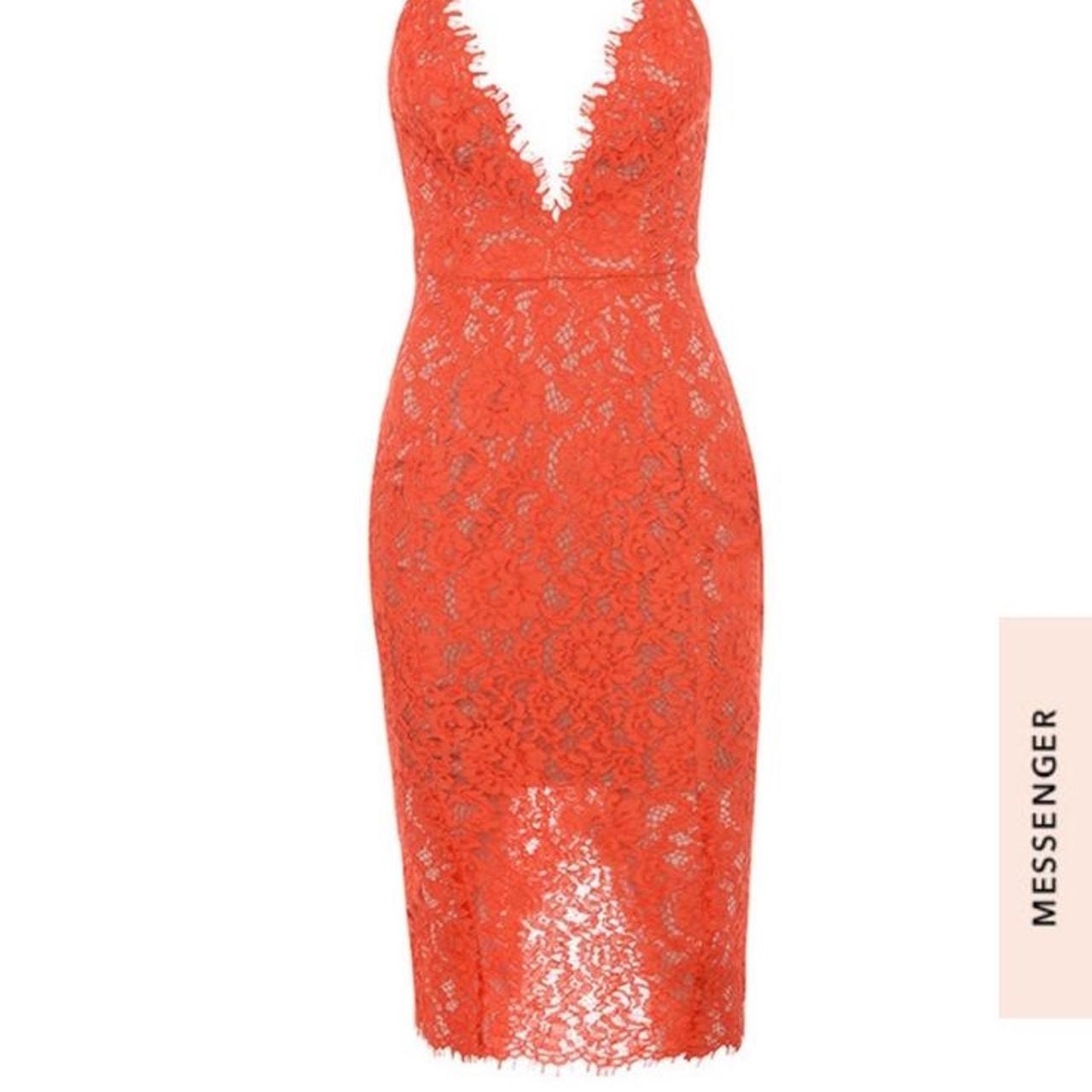 House of cb EDETA orange lace plunge