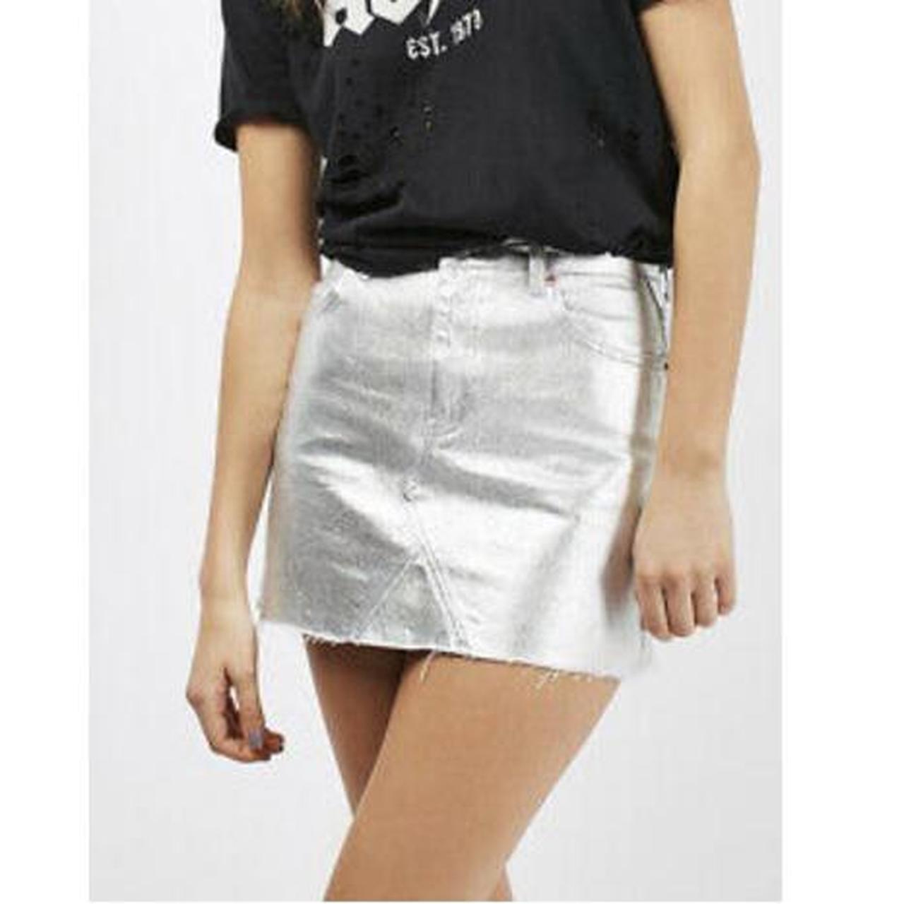 topshop silver skirt