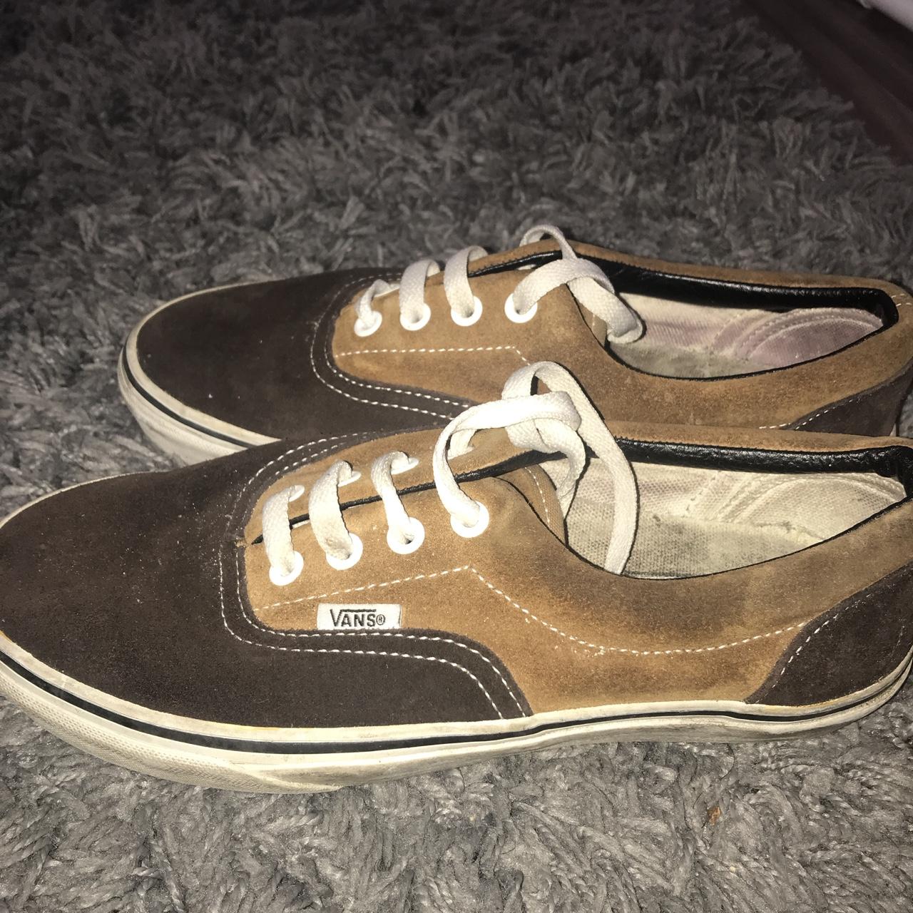 Dark on sale tan vans