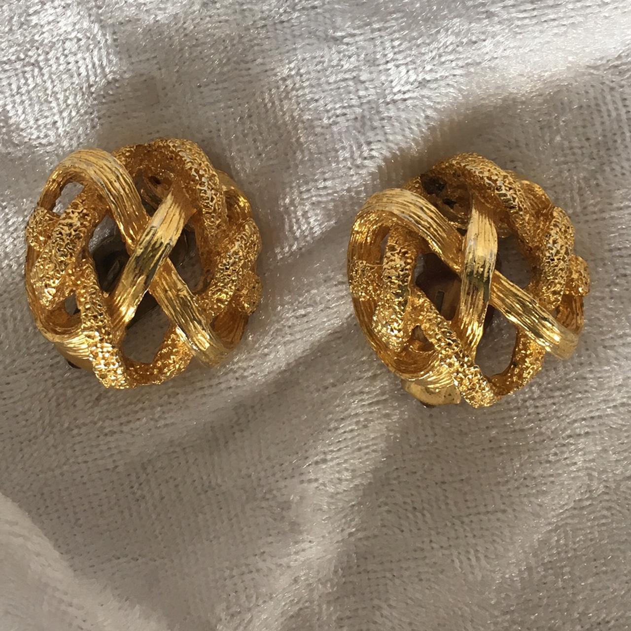 Orena Paris Vintage Gold Clip-On Earrings Costume... - Depop