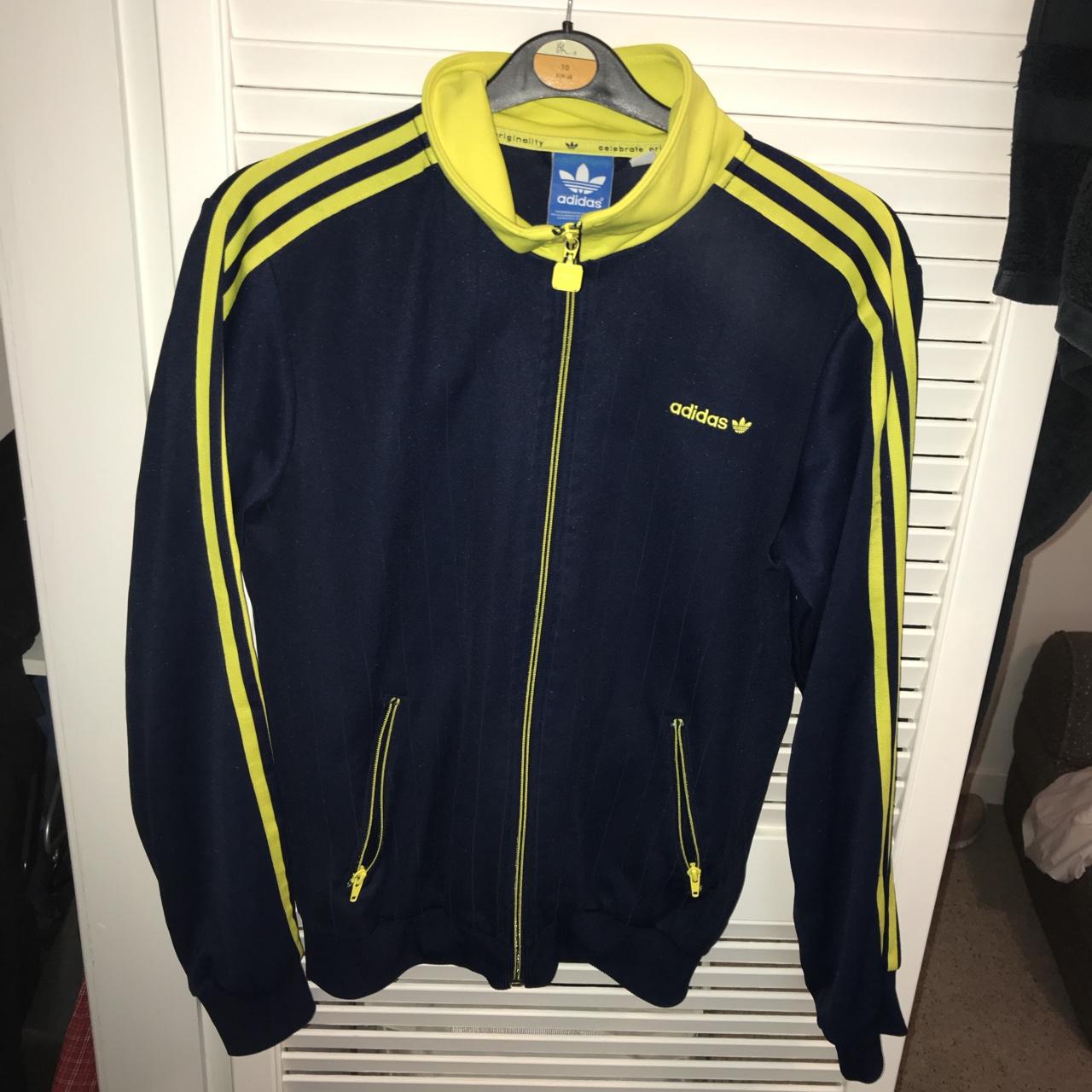 ADIDAS ORIGINAL* Yellow/navy blue track Depop