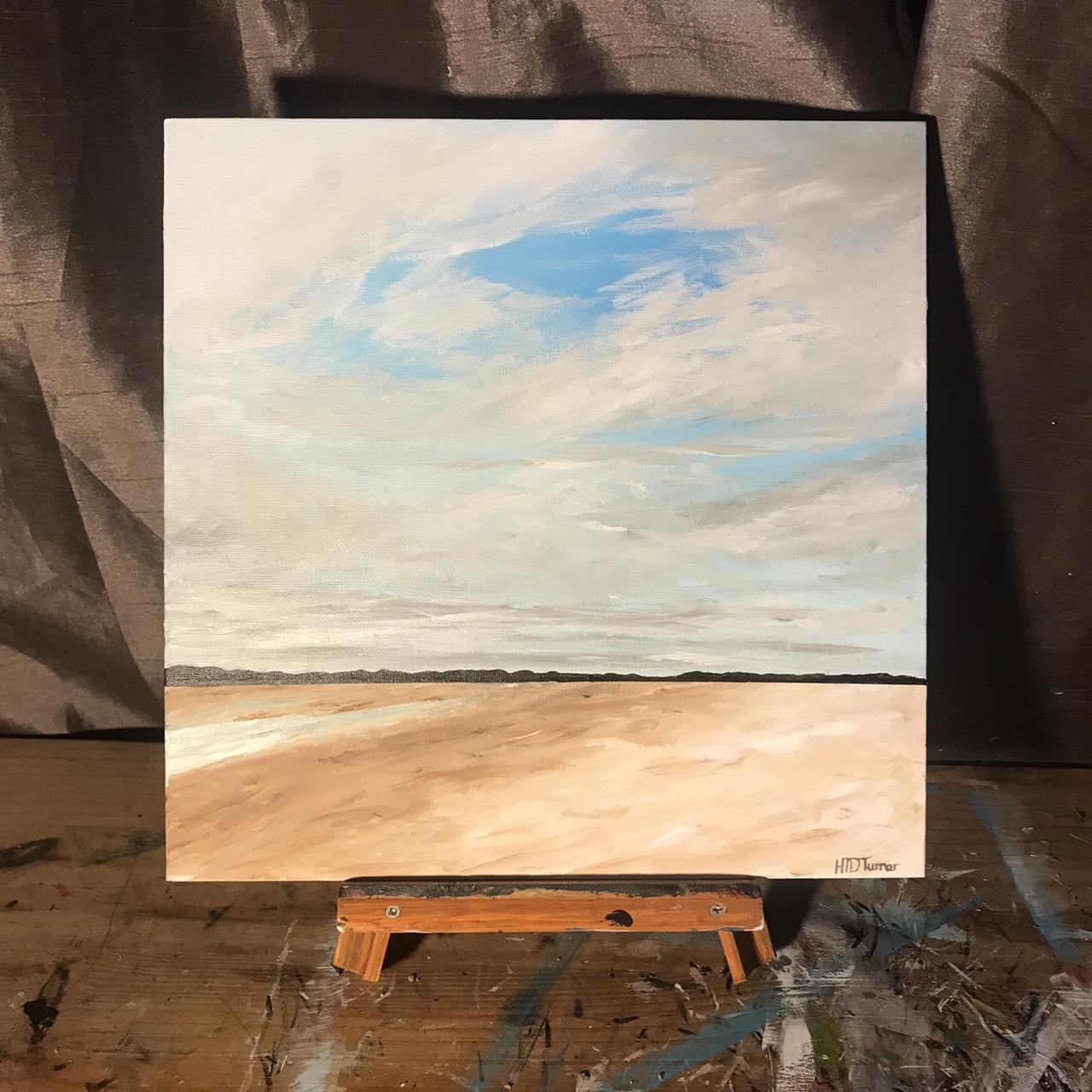 Budle Bay. Acrylic On A 12x12 Inch Canvas... - Depop