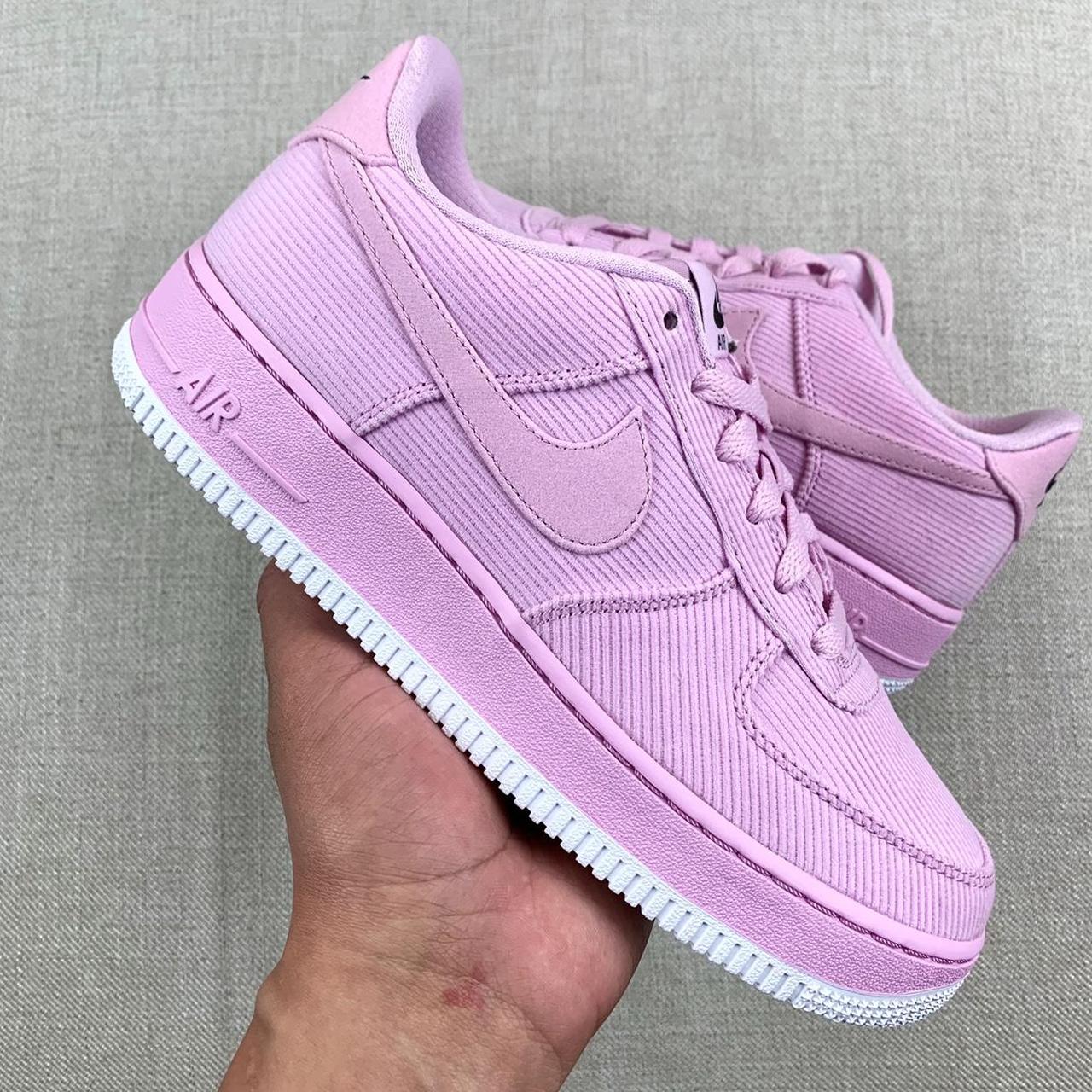 pink corduroy air force ones