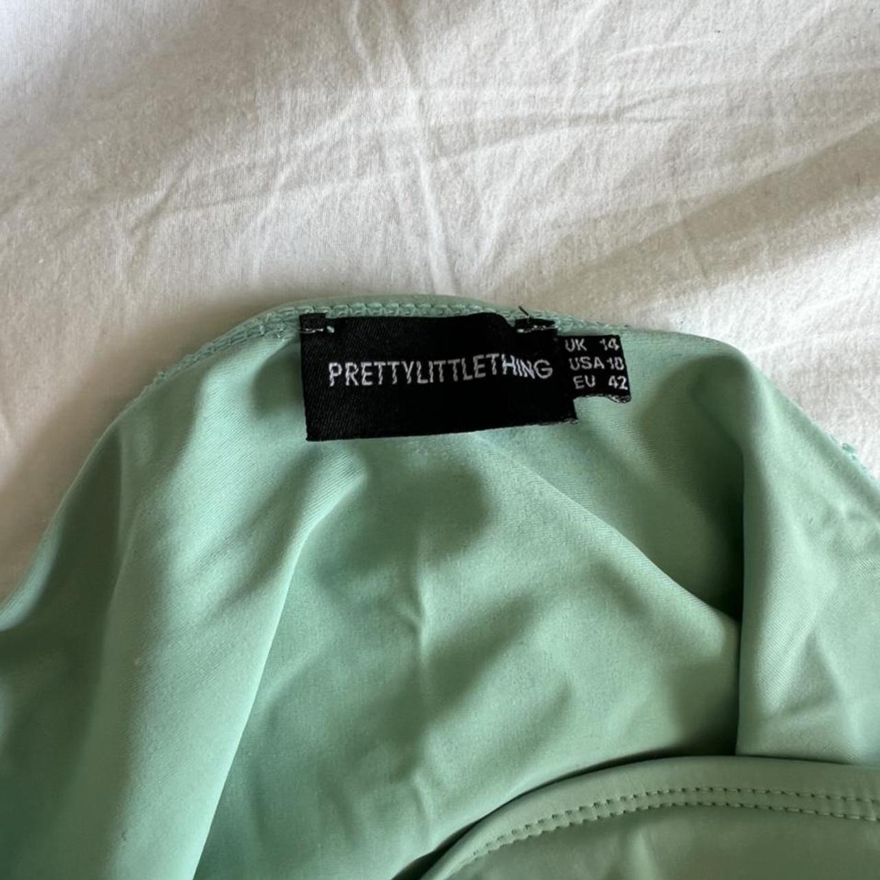 PrettyLittleThing Women's Green Swimsuit-one-piece | Depop