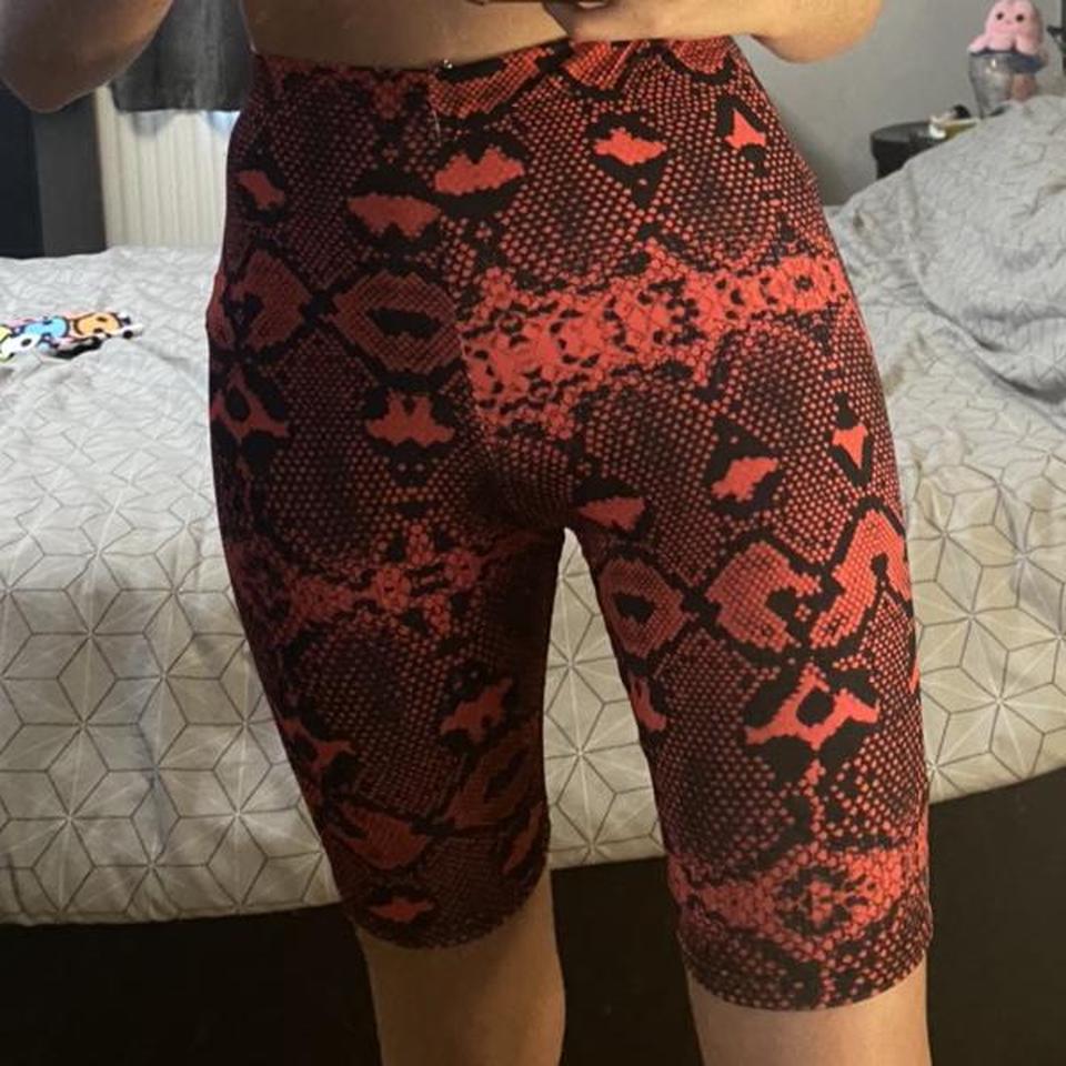 Red snake print cycling shorts Brand new never worn - Depop