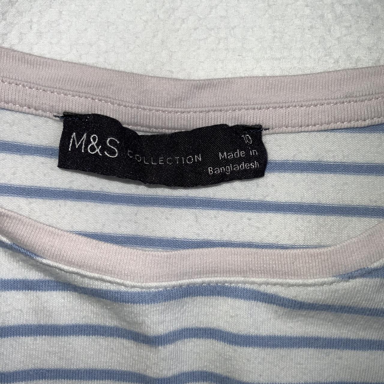 Amazing Marks and Spencer pastel striped T-shirt... - Depop