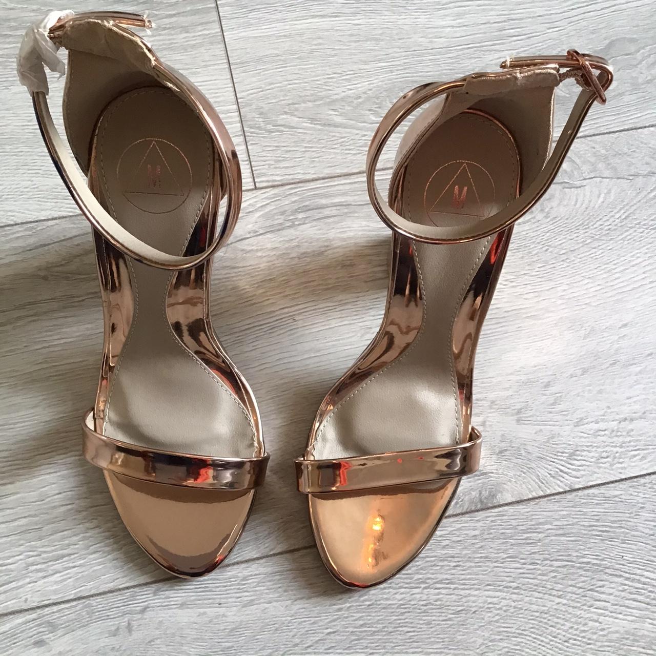 Brand new misguided rose gold block heels with Depop