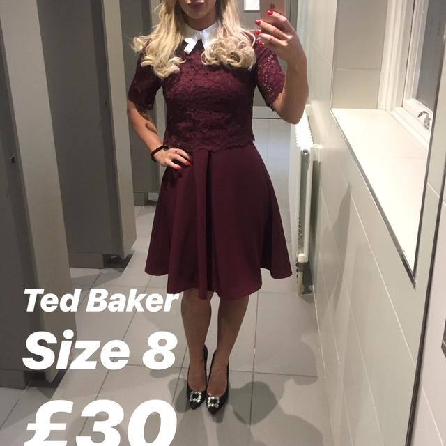 Ted Baker burgundy dress Depop